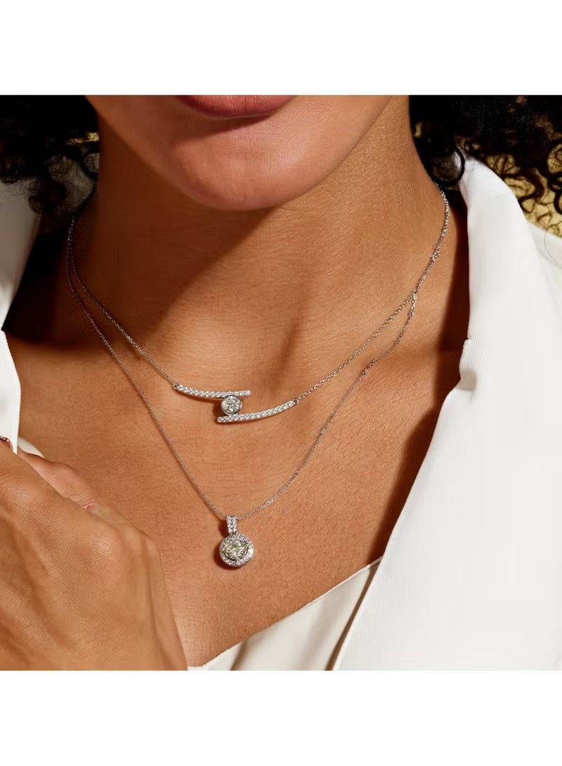 حليّة قلادة موسانيت من الفضة الستيرلينغ 925 - قلادة حendent من الموسانيت بوزن 0.5 جرام للنساء - مطلقة بالذهب الأبيض 18 قيراطًا، لون D، VVS1، مع شهادة GRA للموسانيت، قلادة للصديق/الصديقة - Image 3